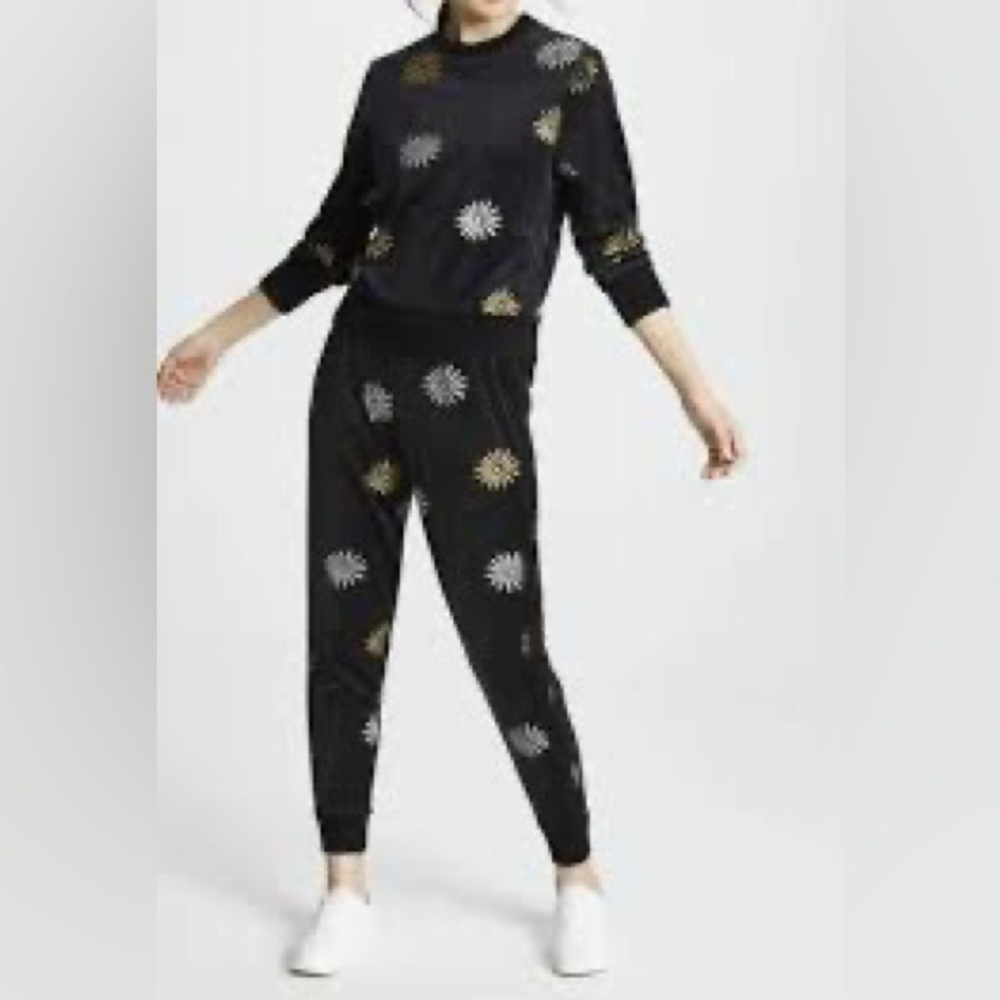 Splendid X MARGHERITA Velluto Daisy Pull on sweatpants in Nero